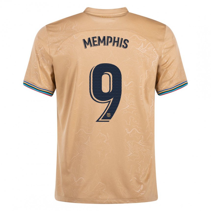 Damen Memphis Depay #9 Gold Auswärtstrikot Trikot 2022/23 T-shirt Belgien