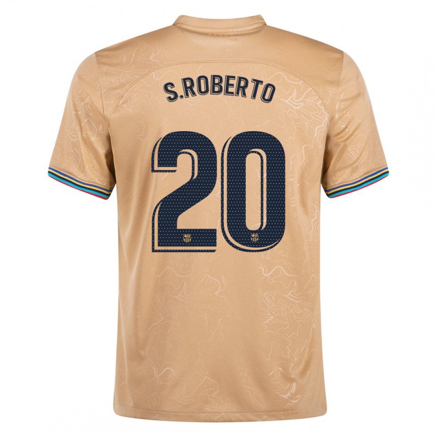 Damen Sergi Roberto #20 Gold Auswärtstrikot Trikot 2022/23 T-shirt Belgien