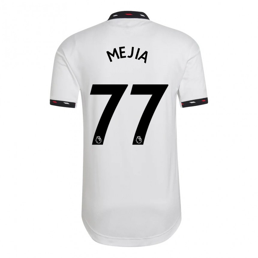 Damen Mateo Mejia #77 Weiß Auswärtstrikot Trikot 2022/23 T-shirt Belgien