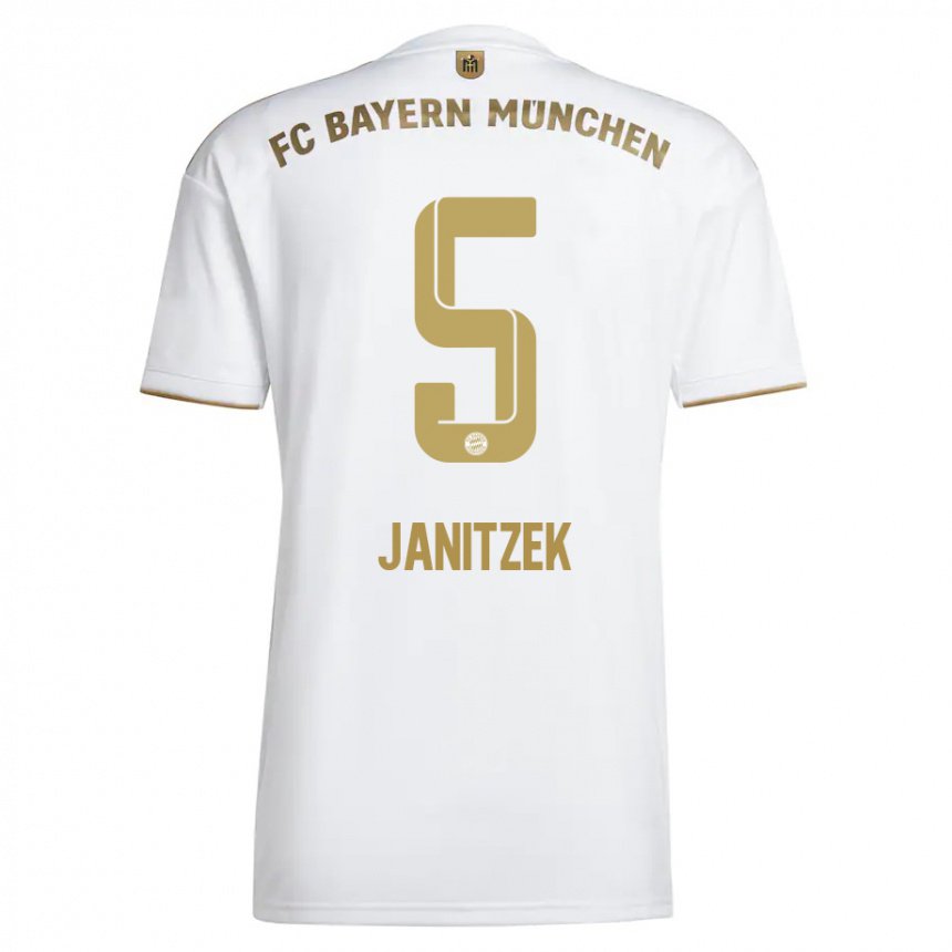 Damen Justin Janitzek #5 Weißes Gold Auswärtstrikot Trikot 2022/23 T-shirt Belgien