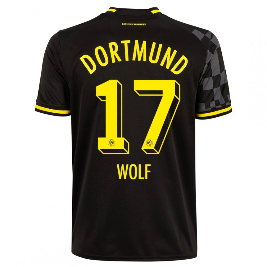 Damen Marius Wolf #17 Schwarz Auswärtstrikot Trikot 2022/23 T-shirt Belgien