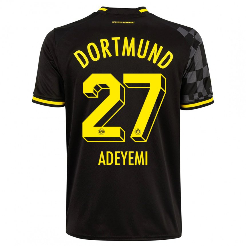 Damen Karim Adeyemi #27 Schwarz Auswärtstrikot Trikot 2022/23 T-shirt Belgien