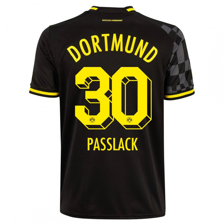 Damen Felix Passlack #30 Schwarz Auswärtstrikot Trikot 2022/23 T-shirt Belgien