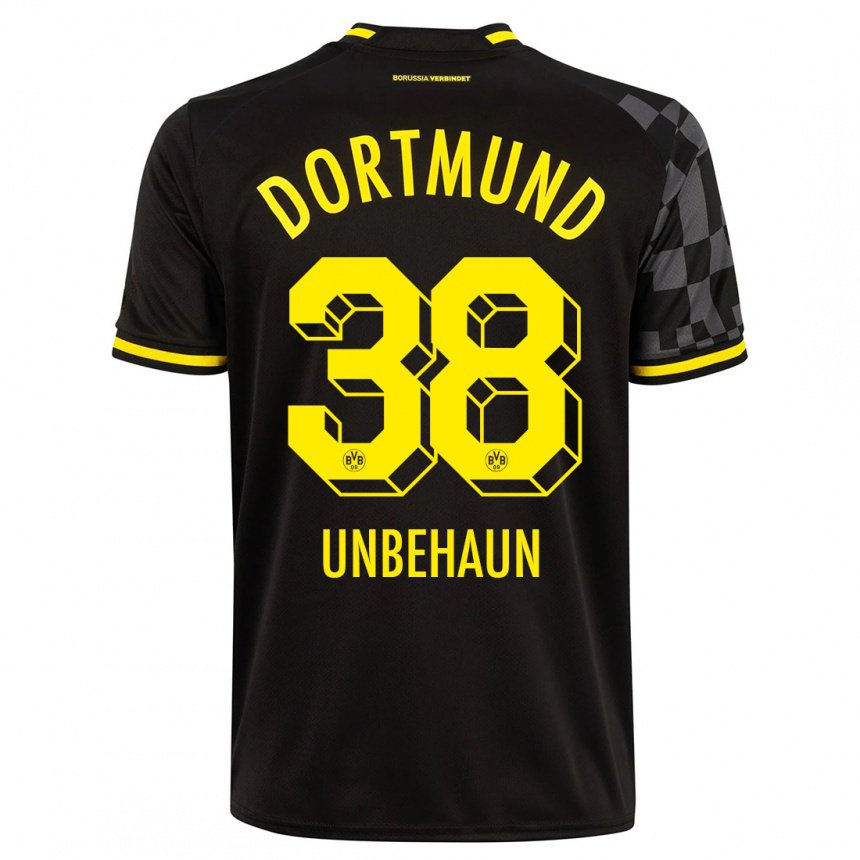 Damen Luca Unbehaun #38 Schwarz Auswärtstrikot Trikot 2022/23 T-shirt Belgien