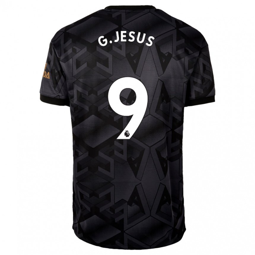 Femme Maillot Gabriel Jesus #9 Gris Noir Tenues Extérieur 2022/23 T-shirt Belgique