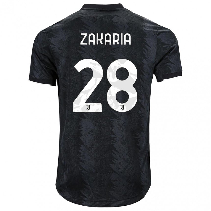 Damen Denis Zakaria #28 Dunkles Schwarz Auswärtstrikot Trikot 2022/23 T-shirt Belgien