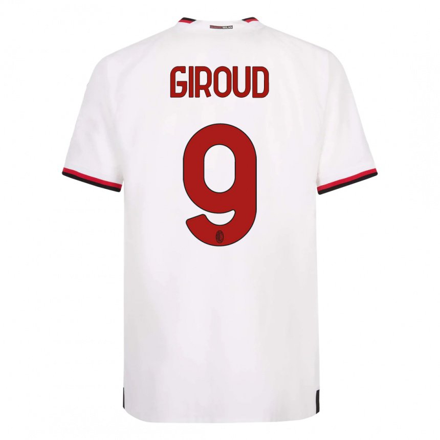 Femme Maillot Olivier Giroud #9 Blanc Rouge Tenues Extérieur 2022/23 T-shirt Belgique