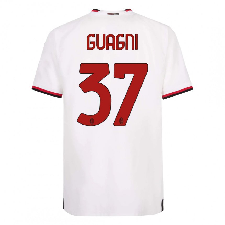 Femme Maillot Alia Guagni #37 Blanc Rouge Tenues Extérieur 2022/23 T-shirt Belgique