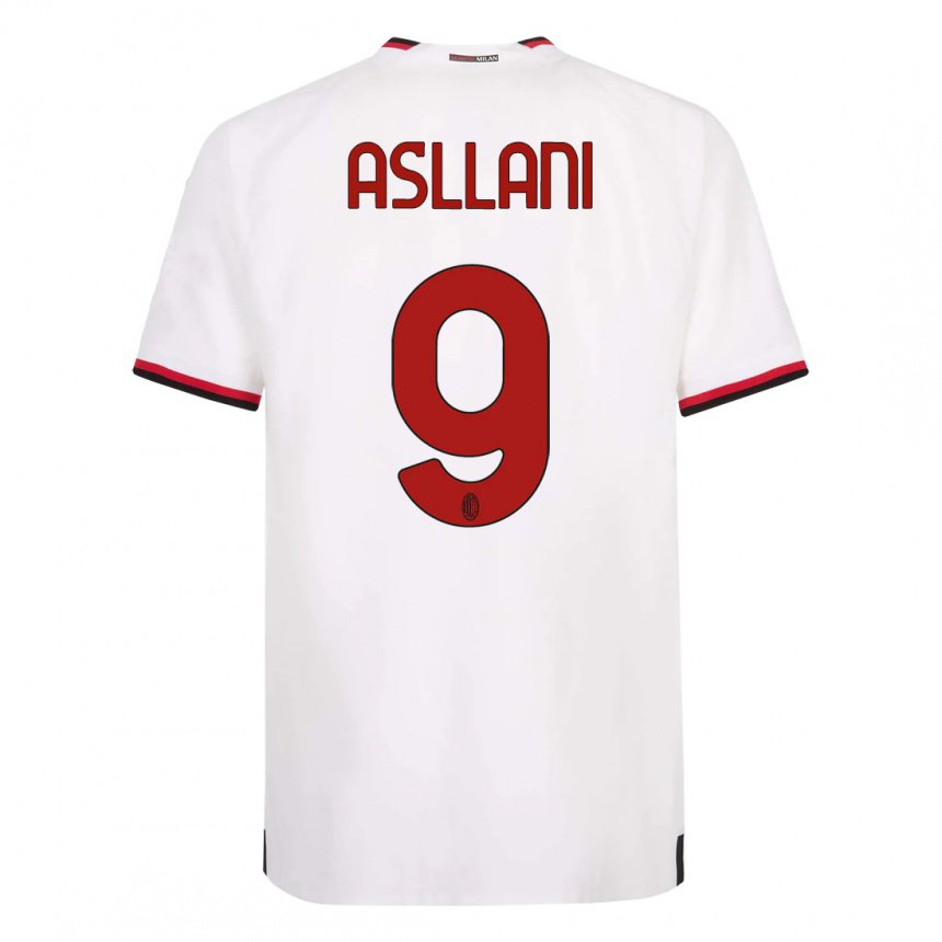Femme Maillot Kosovare Asllani #9 Blanc Rouge Tenues Extérieur 2022/23 T-shirt Belgique