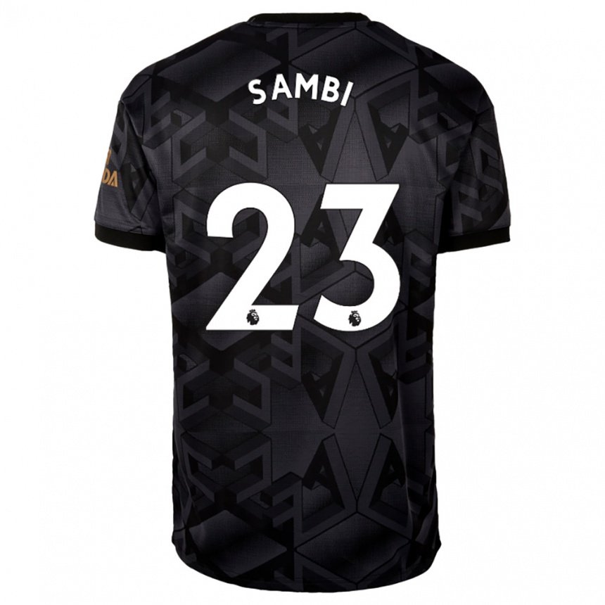 Damen Albert Sambi Lokonga #23 Schwarz Grau Auswärtstrikot Trikot 2022/23 T-shirt Belgien
