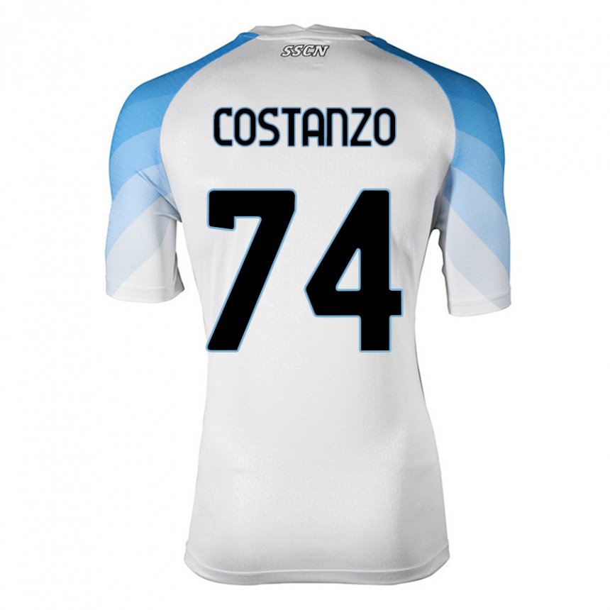 Damen Davide Costanzo #74 Weiß Himmelblau Auswärtstrikot Trikot 2022/23 T-shirt Belgien