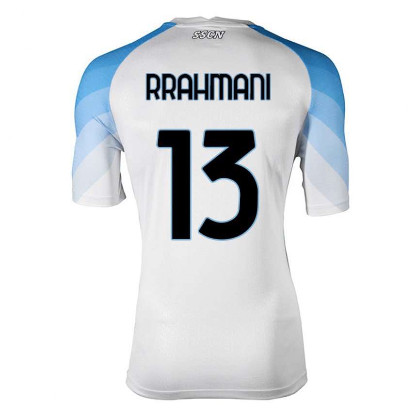 Damen Amir Rrahmani #13 Weiß Himmelblau Auswärtstrikot Trikot 2022/23 T-shirt Belgien