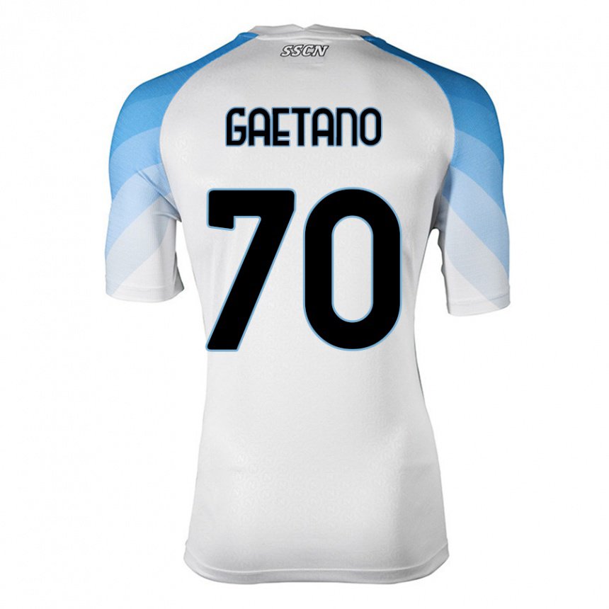 Damen Gianluca Gaetano #70 Weiß Himmelblau Auswärtstrikot Trikot 2022/23 T-shirt Belgien