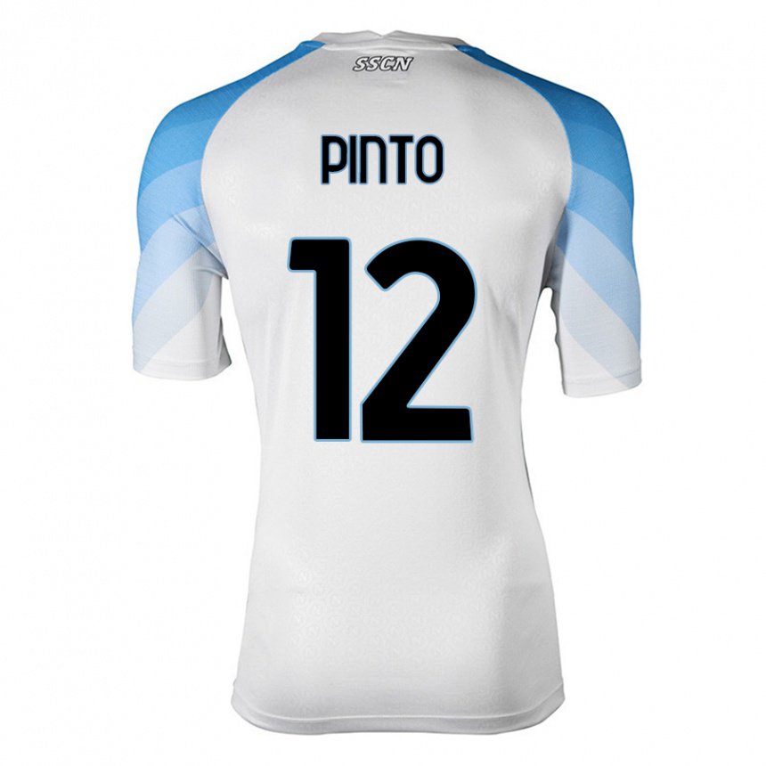 Femme Maillot Ciro Pinto #12 Blanc Bleu Ciel Tenues Extérieur 2022/23 T-shirt Belgique