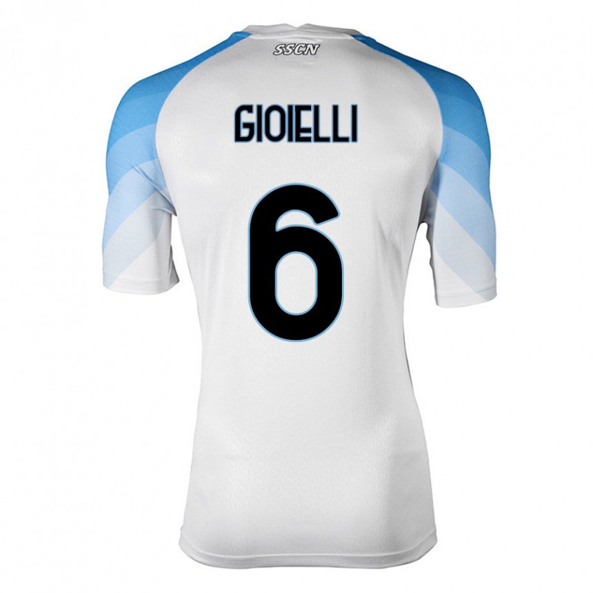 Femme Maillot Francesco Pio Gioielli #6 Blanc Bleu Ciel Tenues Extérieur 2022/23 T-shirt Belgique