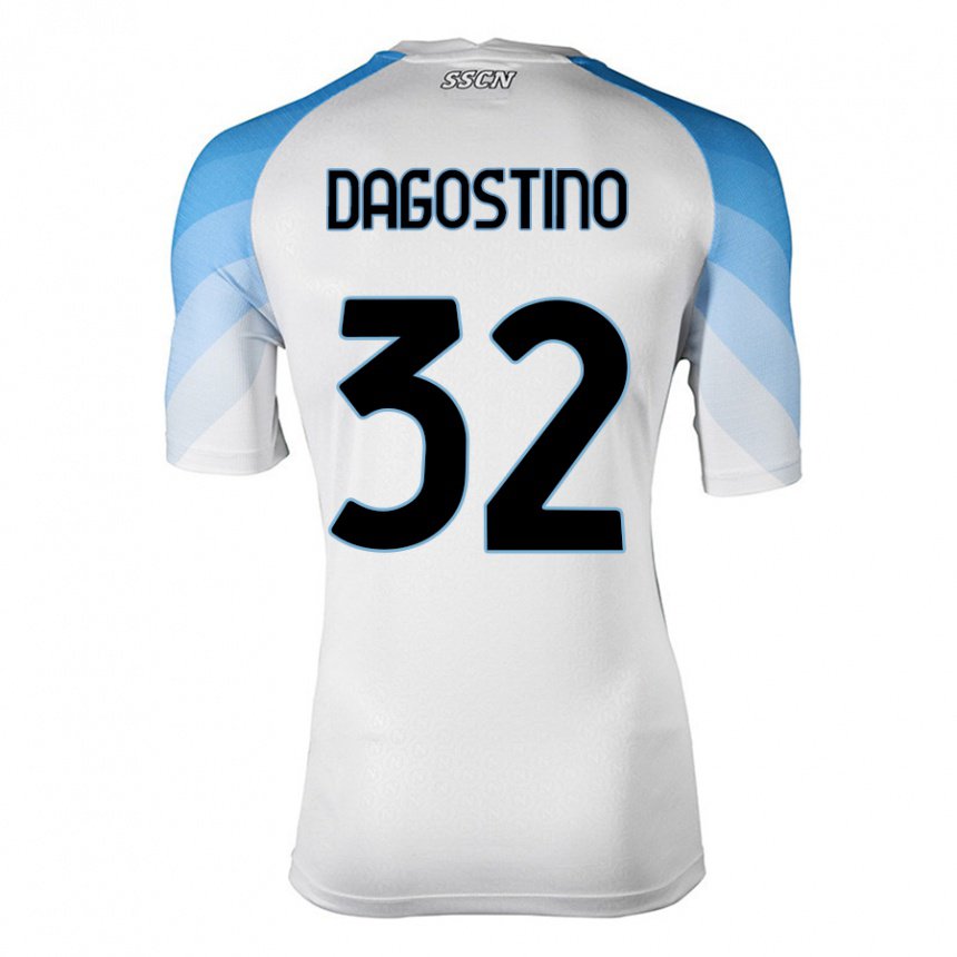 Damen Giuseppe Dagostino #32 Weiß Himmelblau Auswärtstrikot Trikot 2022/23 T-shirt Belgien