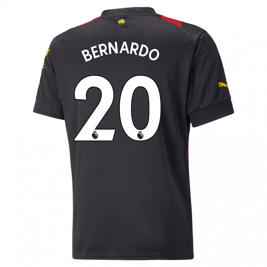 Damen Bernardo Silva #20 Schwarz Rot Auswärtstrikot Trikot 2022/23 T-shirt Belgien