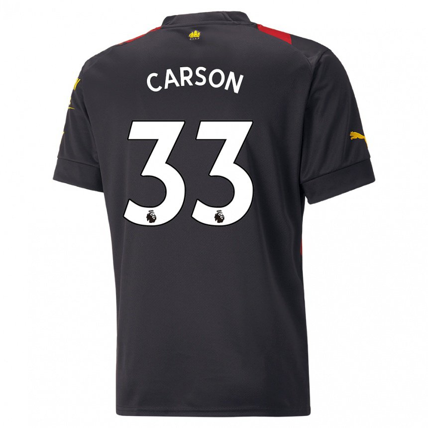 Femme Maillot Scott Carson #33 Noir Rouge Tenues Extérieur 2022/23 T-shirt Belgique