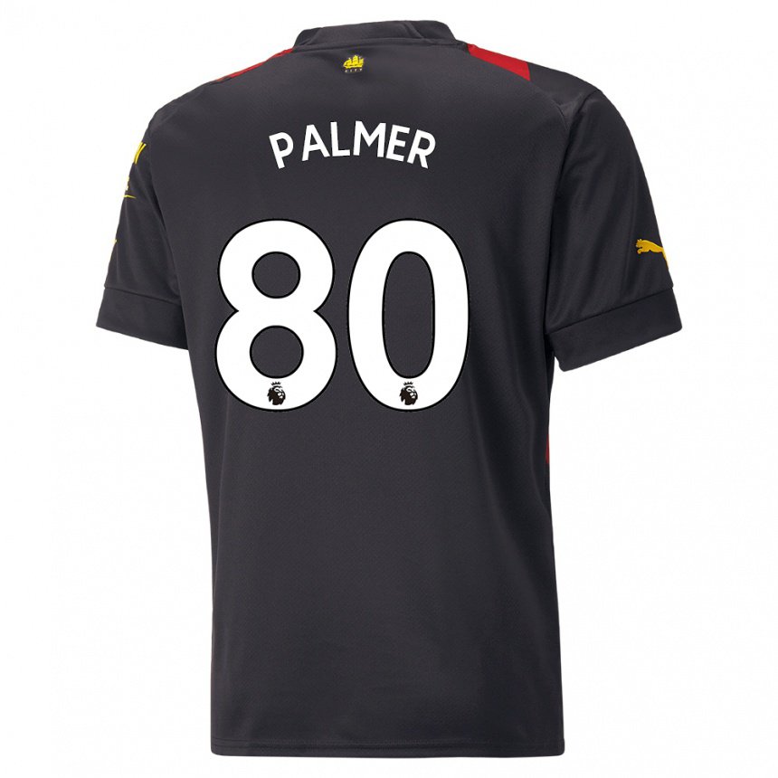 Damen Cole Palmer #80 Schwarz Rot Auswärtstrikot Trikot 2022/23 T-shirt Belgien