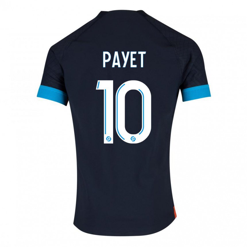 Femme Maillot Dimitri Payet #10 Olympique Noir Tenues Extérieur 2022/23 T-shirt Belgique