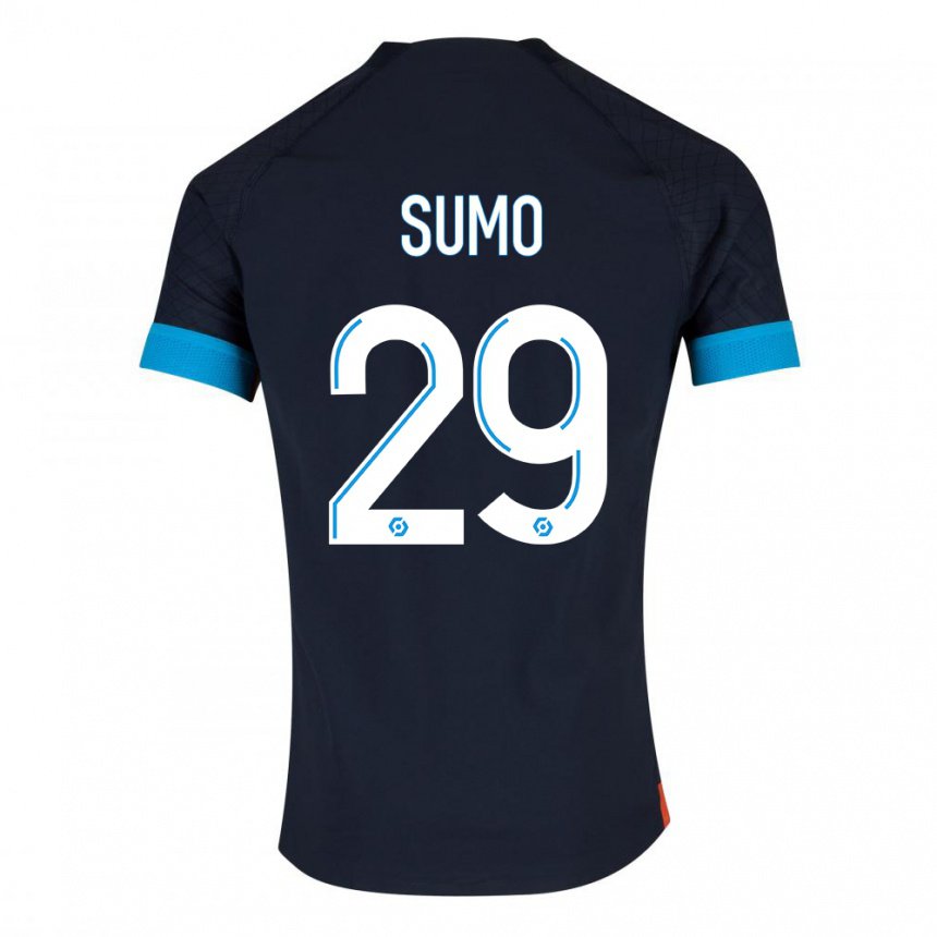 Femme Maillot Eva Sumo #29 Olympique Noir Tenues Extérieur 2022/23 T-shirt Belgique