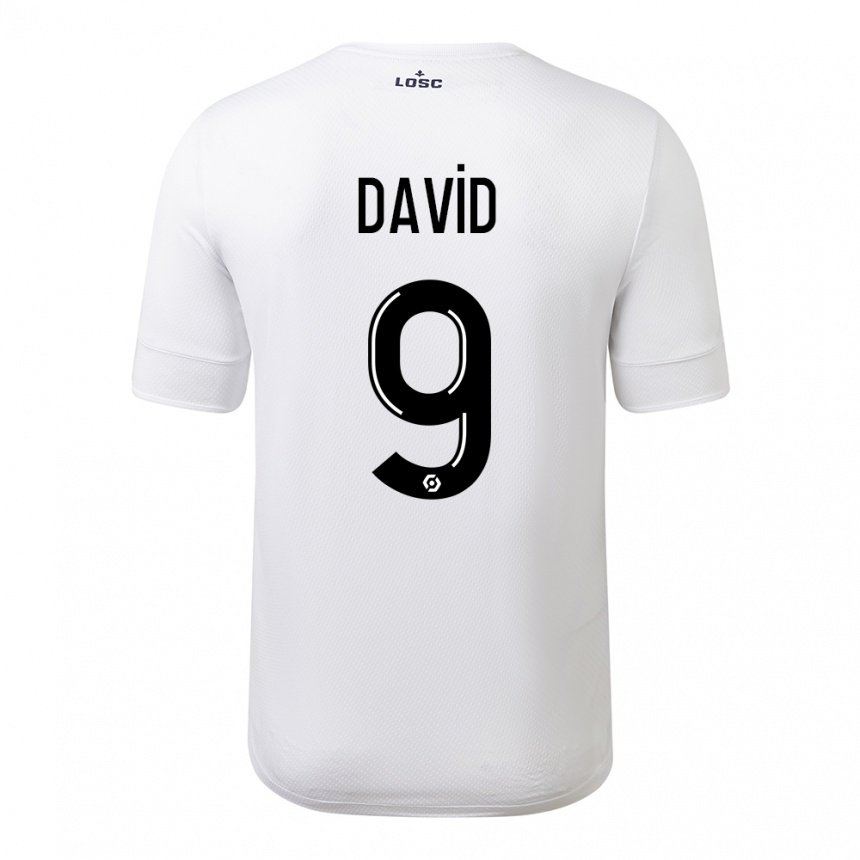 Damen Jonathan David #9 Weiß Purpur Auswärtstrikot Trikot 2022/23 T-shirt Belgien