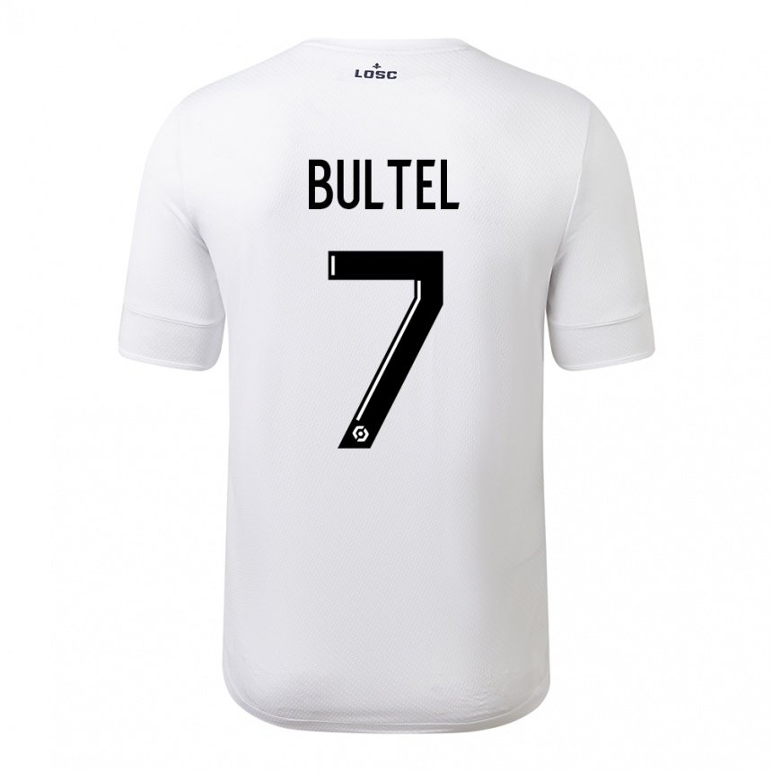 Femme Maillot Ludivine Bultel #7 Blanc Cramoisi Tenues Extérieur 2022/23 T-shirt Belgique