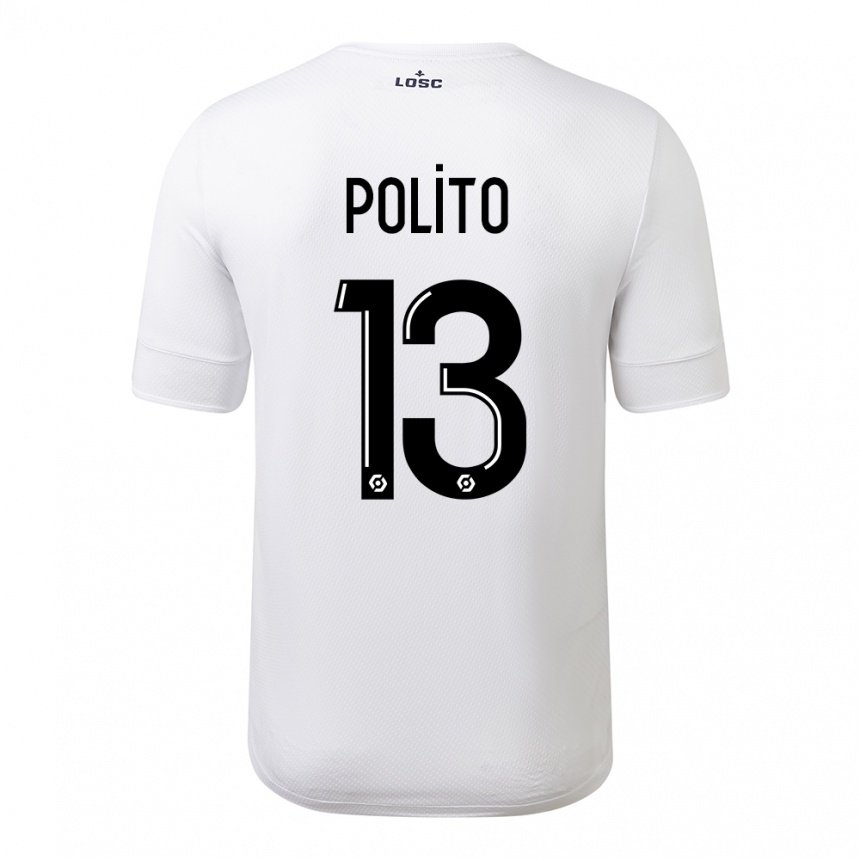 Damen Carla Polito #13 Weiß Purpur Auswärtstrikot Trikot 2022/23 T-shirt Belgien