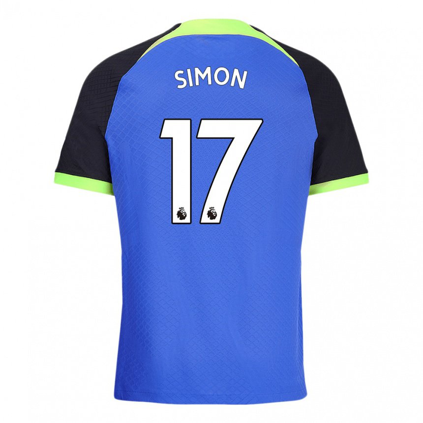 Femme Maillot Kyah Simon #17 Bleu Vert Tenues Extérieur 2022/23 T-shirt Belgique
