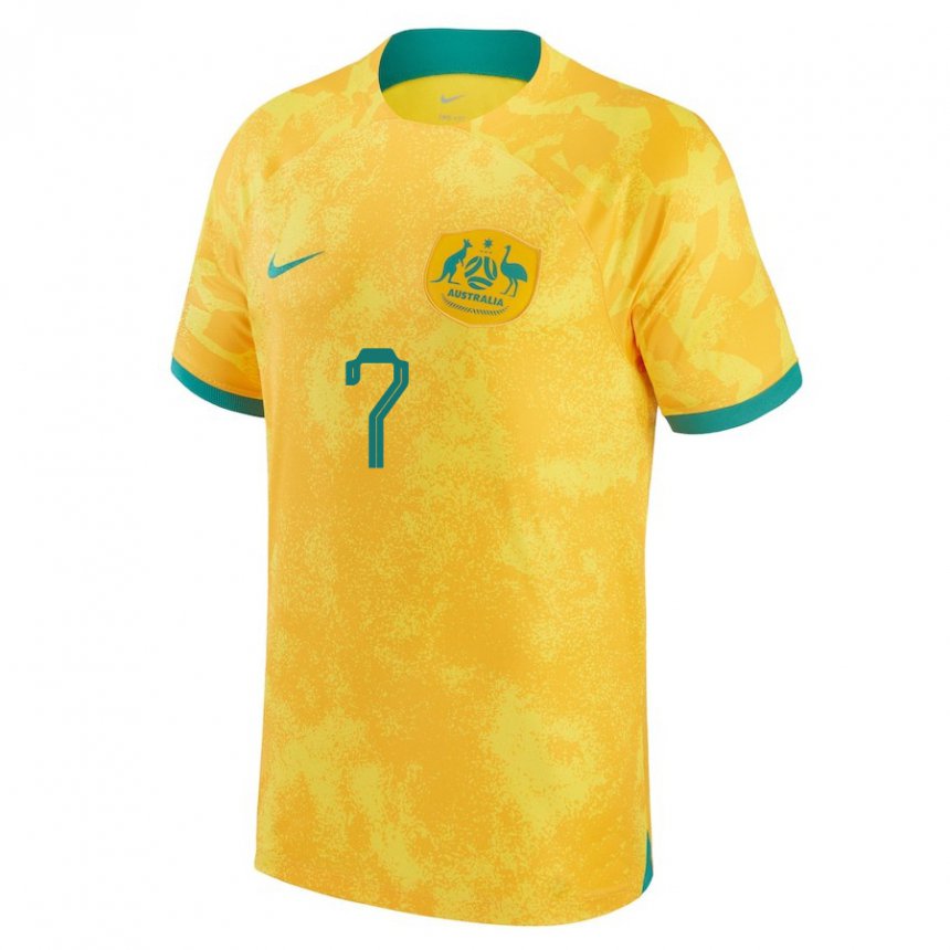 Kinderen Australisch Mathew Leckie #7 Gouden Thuisshirt Thuistenue 22-24 T-shirt België