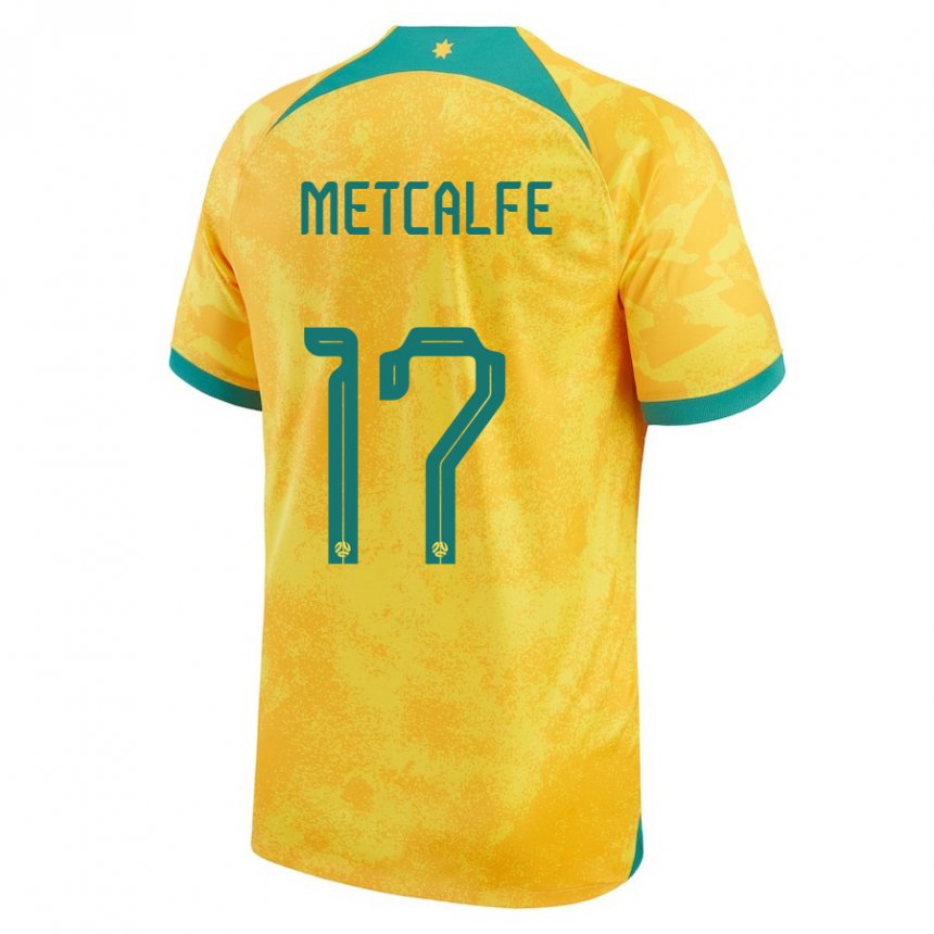 Kinder Australische Connor Metcalfe #17 Gold Heimtrikot Trikot 22-24 T-shirt Belgien