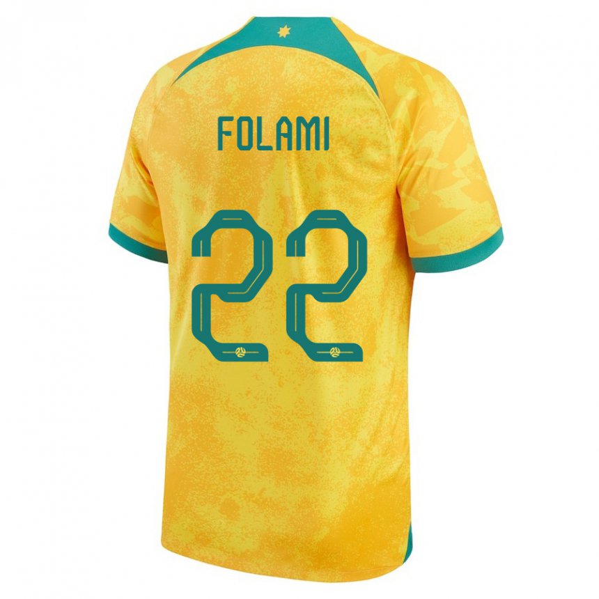 Kinderen Australisch Ben Folami #22 Gouden Thuisshirt Thuistenue 22-24 T-shirt België