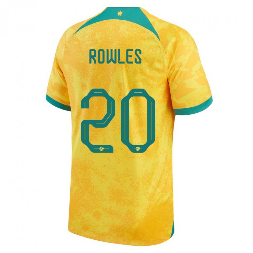 Kinderen Australisch Kye Rowles #20 Gouden Thuisshirt Thuistenue 22-24 T-shirt België