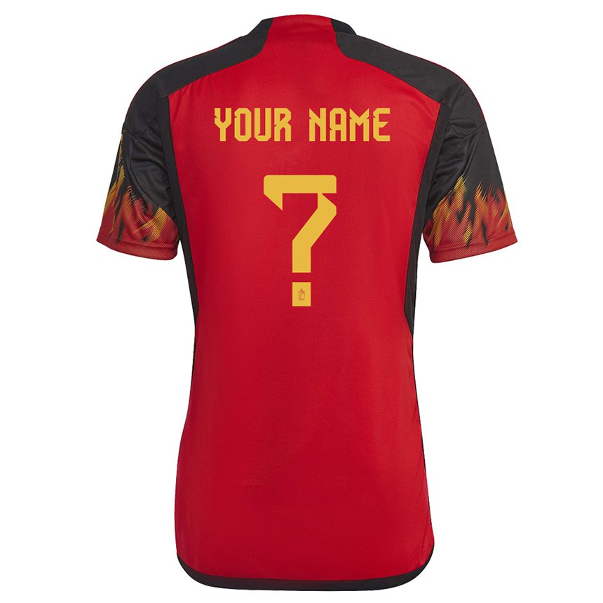 Kinder Belgische Ihren Namen #0 Rot Heimtrikot Trikot 22-24 T-shirt Belgien