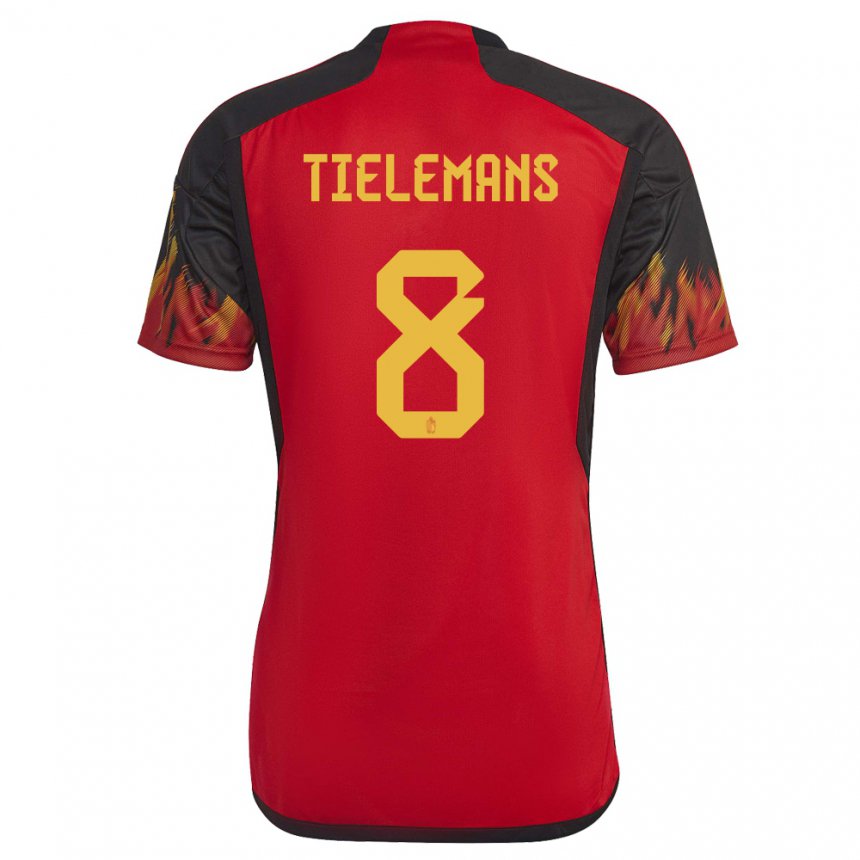 Kinder Belgische Youri Tielemans #8 Rot Heimtrikot Trikot 22-24 T-shirt Belgien