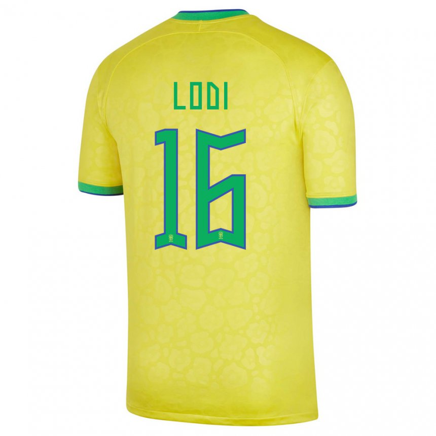 Kinder Brasilianische Renan Lodi #16 Gelb Heimtrikot Trikot 22-24 T-shirt Belgien