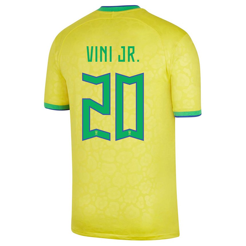 Kinder Brasilianische Vinicius Junior #20 Gelb Heimtrikot Trikot 22-24 T-shirt Belgien