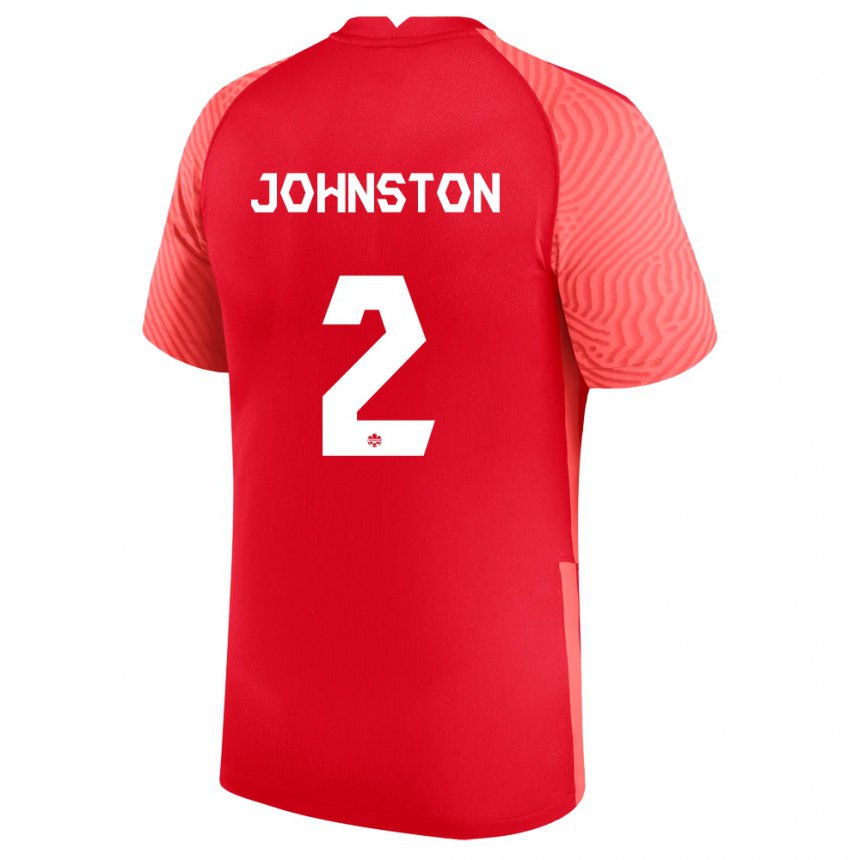 Enfant Maillot Canada Alistair Johnston #2 Rouge Tenues Domicile 22-24 T-shirt Belgique
