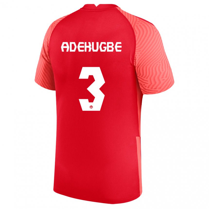Kinder Kanadische Samuel Adekugbe #3 Rot Heimtrikot Trikot 22-24 T-shirt Belgien