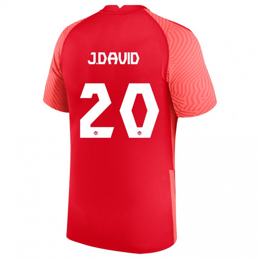 Kinder Kanadische Jonathan David #20 Rot Heimtrikot Trikot 22-24 T-shirt Belgien