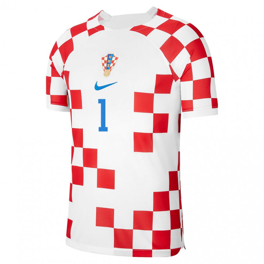 Kinder Kroatische Dominik Livakovic #1 Rot-weiss Heimtrikot Trikot 22-24 T-shirt Belgien