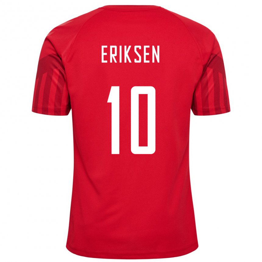 Enfant Maillot Danemark Christian Eriksen #10 Rouge Tenues Domicile 22-24 T-shirt Belgique
