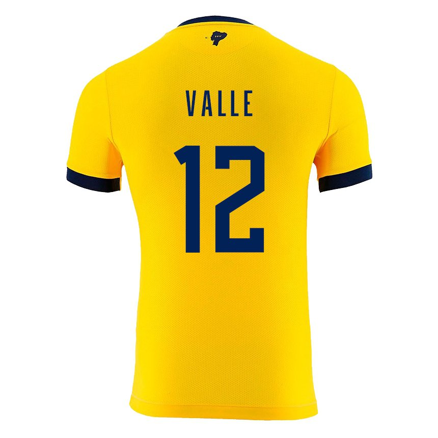 Kinder Ecuadorianische Gonzalo Valle #12 Gelb Heimtrikot Trikot 22-24 T-shirt Belgien