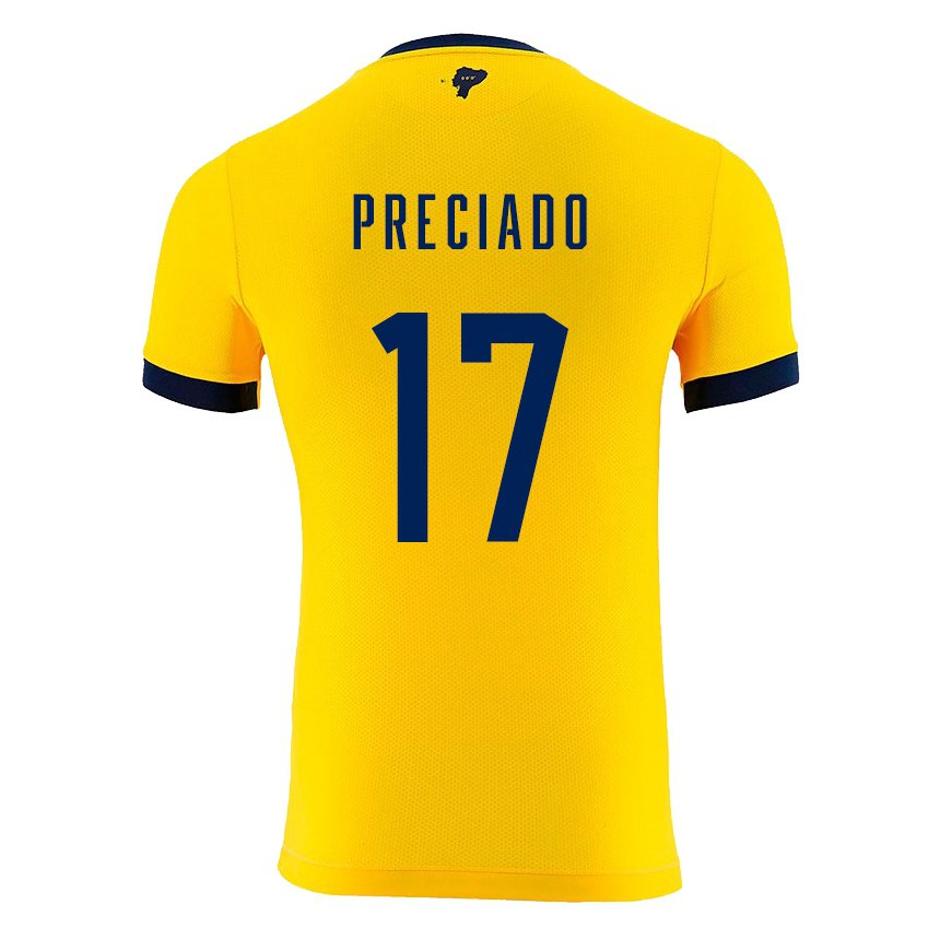 Kinder Ecuadorianische Angelo Preciado #17 Gelb Heimtrikot Trikot 22-24 T-shirt Belgien