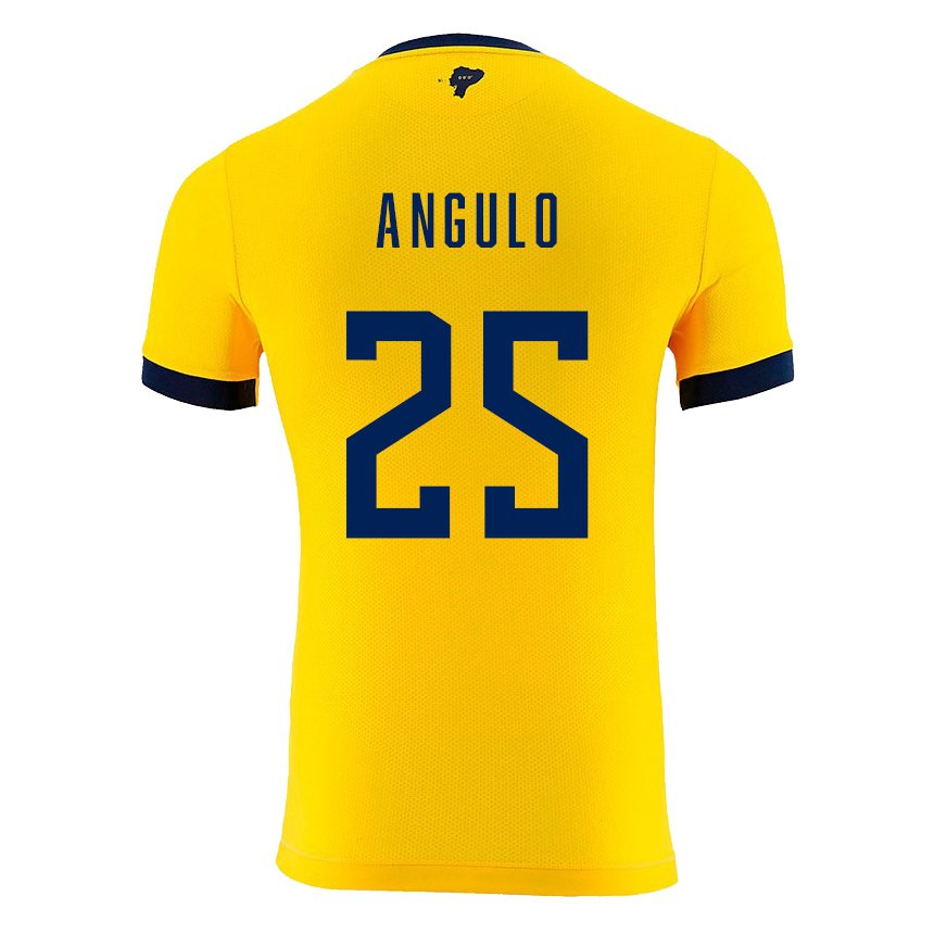 Enfant Maillot Équateur Nilson Angulo #25 Jaune Tenues Domicile 22-24 T-shirt Belgique