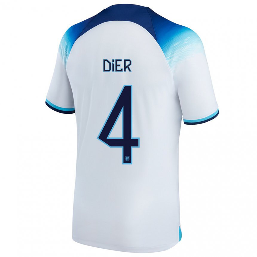 Kinder Englische Eric Dier #4 Weiß Blau Heimtrikot Trikot 22-24 T-shirt Belgien