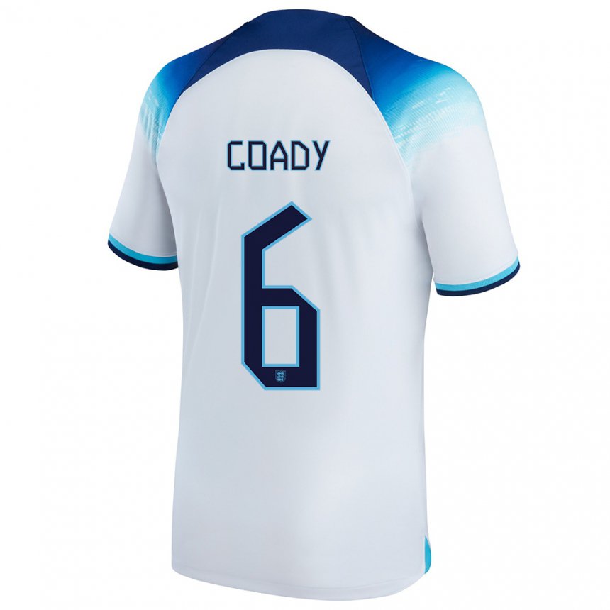 Kinder Englische Conor Coady #6 Weiß Blau Heimtrikot Trikot 22-24 T-shirt Belgien