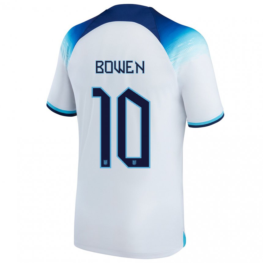Kinder Englische Jarrod Bowen #10 Weiß Blau Heimtrikot Trikot 22-24 T-shirt Belgien