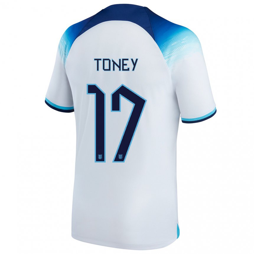 Kinder Englische Ivan Toney #17 Weiß Blau Heimtrikot Trikot 22-24 T-shirt Belgien