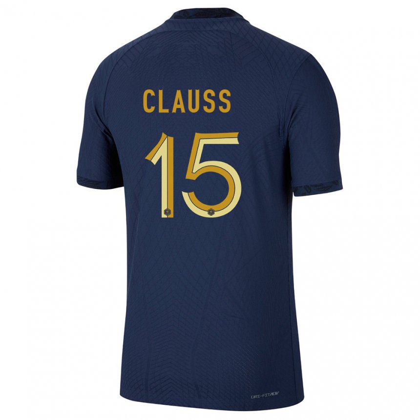 Enfant Maillot France Jonathan Clauss #15 Bleu Marine Tenues Domicile 22-24 T-shirt Belgique